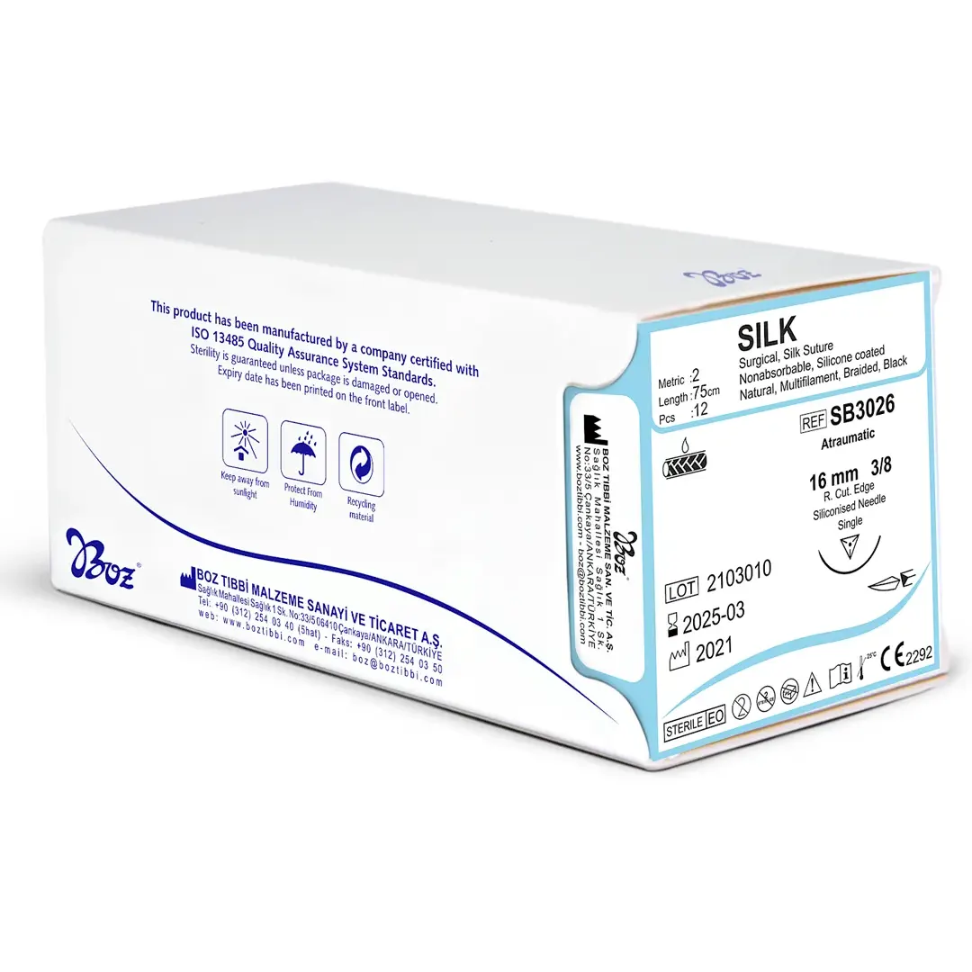 Boz İpek Emilemeyen Sütür 3/0 18Mm Keskin